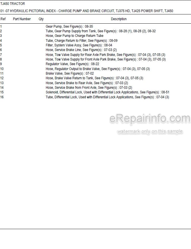 Photo 5 - New Holland TJ450 Master Illustrated Parts List Manual Book Tractor