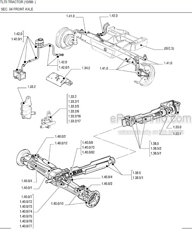 Photo 1 - New Holland TL70 Master Illustrated Parts List Manual Book Tractor