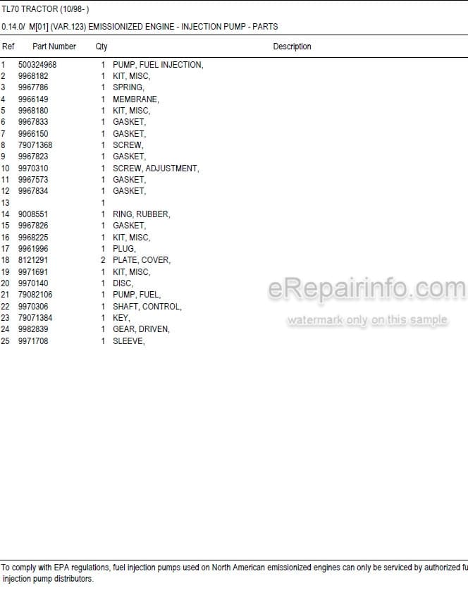 Photo 5 - New Holland TL70 Master Illustrated Parts List Manual Book Tractor