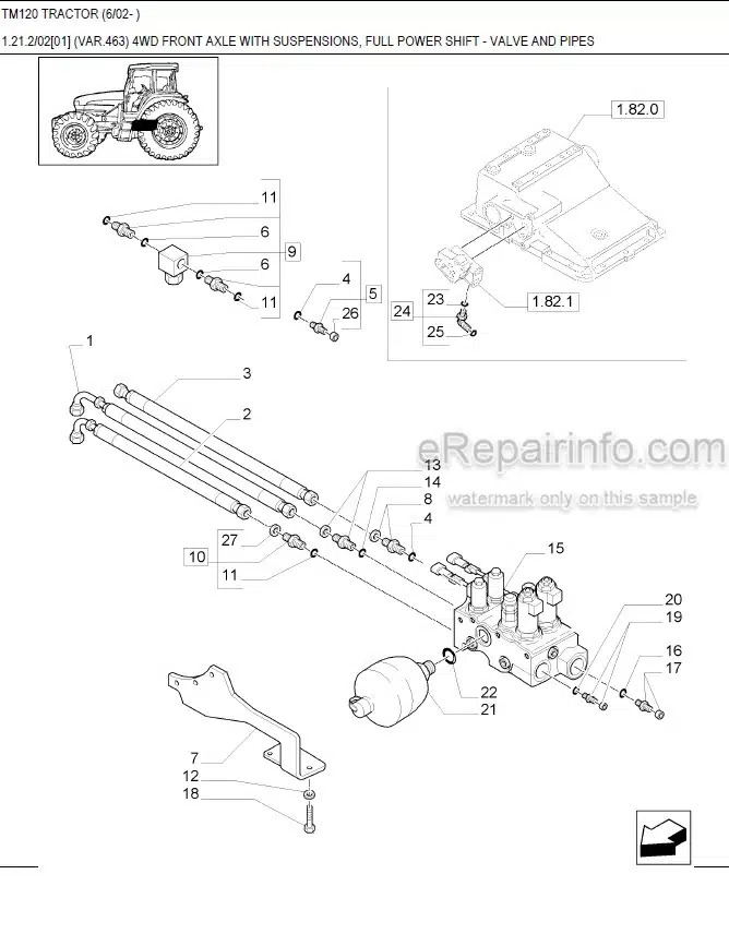 Photo 7 - New Holland TM115 Master Illustrated Parts List Manual Book Tractor