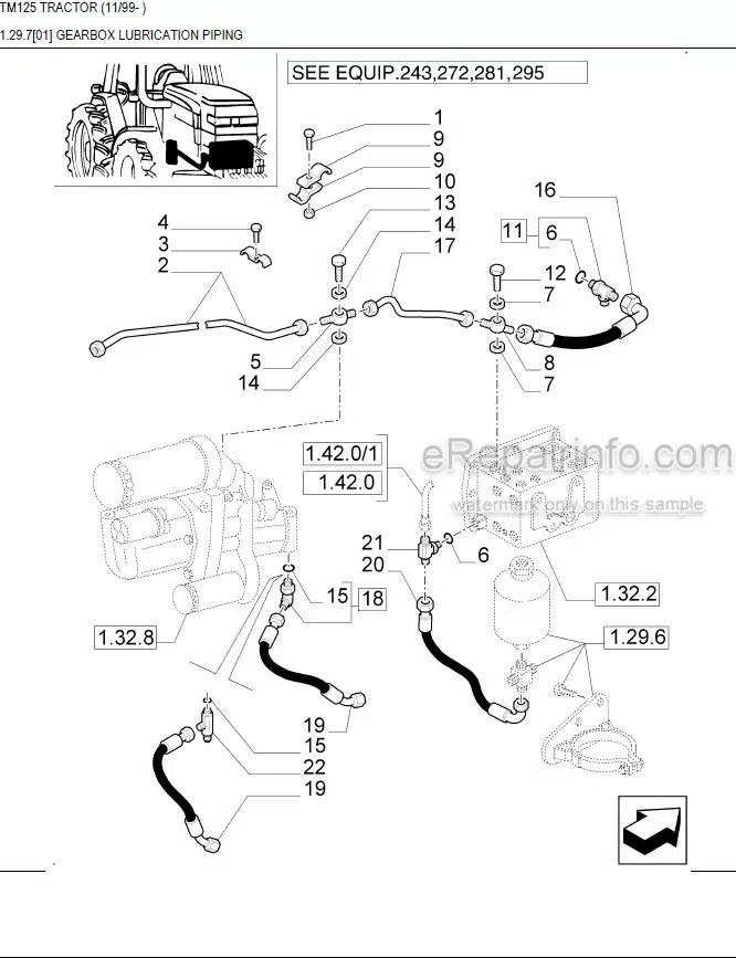 Photo 8 - New Holland TM125 Master Illustrated Parts List Manual Book Tractor