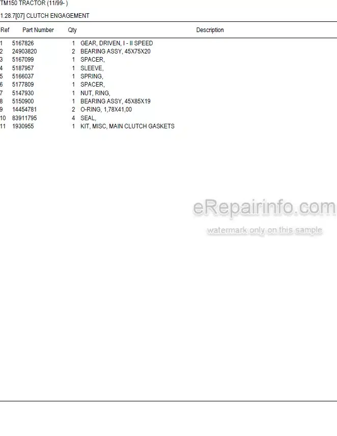 Photo 5 - New Holland TM150 Master Illustrated Parts List Manual Book Tractor