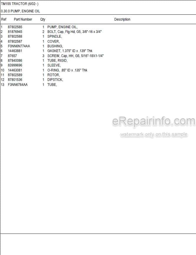 Photo 5 - New Holland TM155 Master Illustrated Parts List Manual Book Tractor
