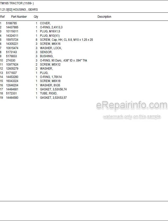 Photo 5 - New Holland TM165 Master Illustrated Parts List Manual Book Tractor