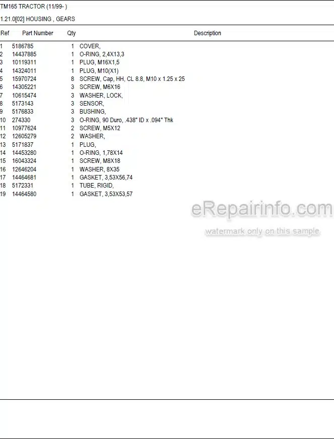 Photo 5 - New Holland TM165 Master Illustrated Parts List Manual Book Tractor