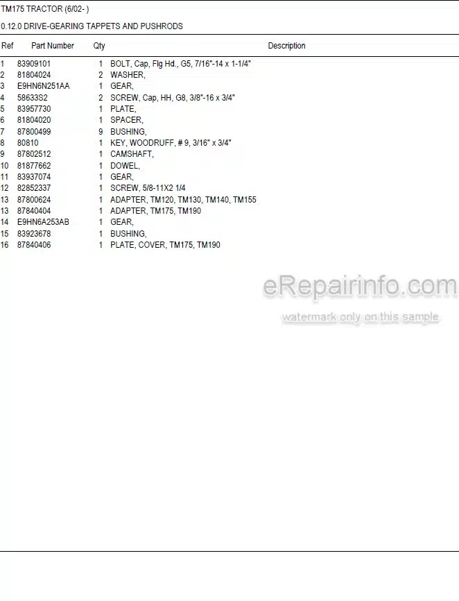 Photo 5 - New Holland TM175 Master Illustrated Parts List Manual Book Tractor