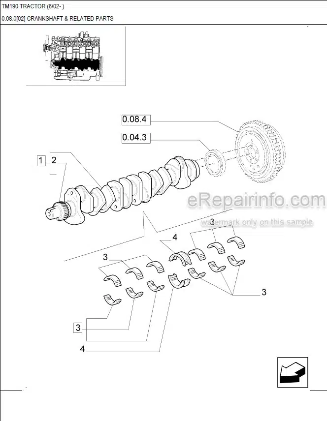 Photo 8 - New Holland TM190 Master Illustrated Parts List Manual Book Tractor