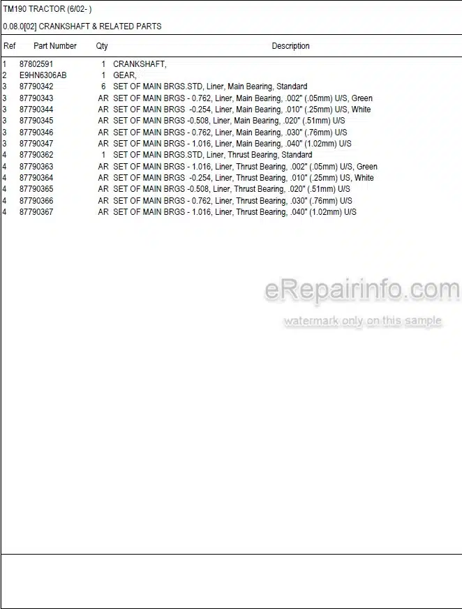 Photo 4 - New Holland TM190 Master Illustrated Parts List Manual Book Tractor