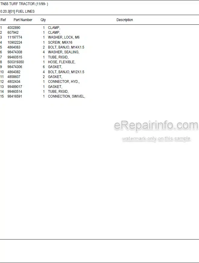 Photo 6 - New Holland TN55 Master Illustrated Parts List Manual Book Turf Tractor