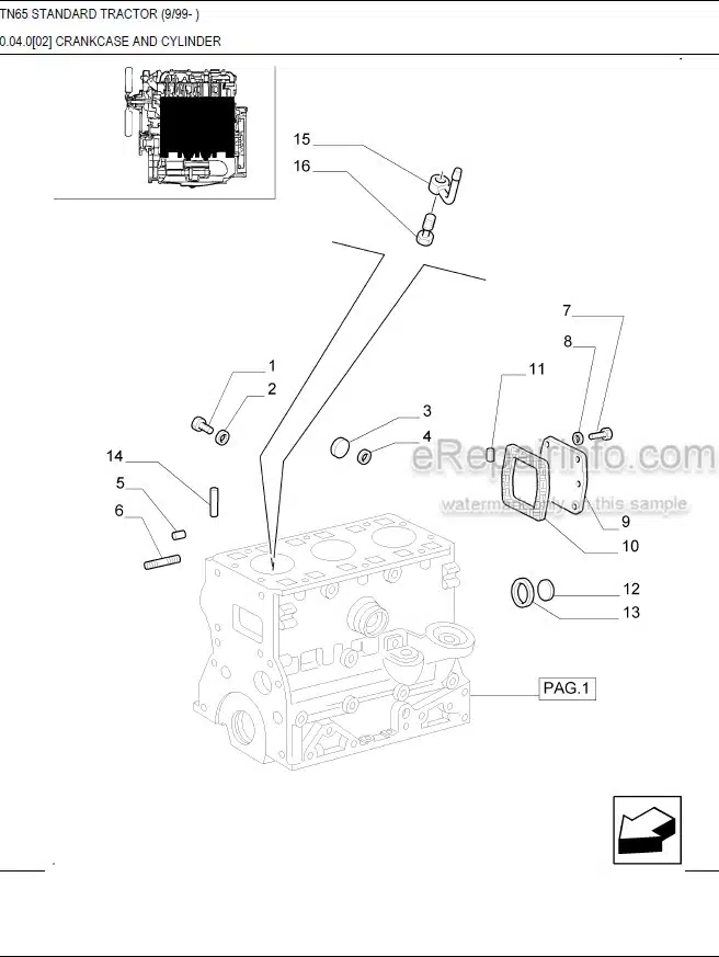 Photo 6 - New Holland TJ425 Master Illustrated Parts List Manual Book Tractor