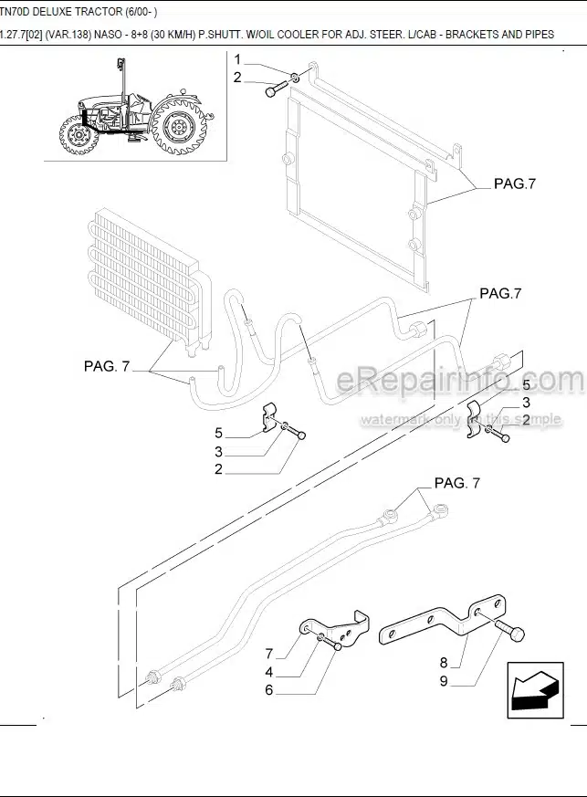 Photo 7 - New Holland TN70D Deluxe Master Illustrated Parts List Manual Book Tractor