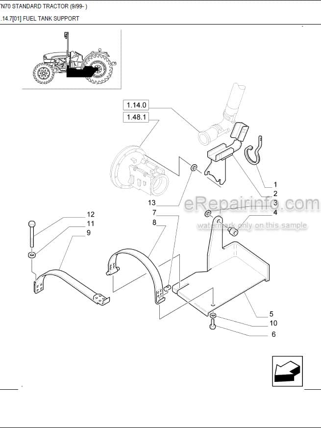 Photo 1 - New Holland TN70 Standard Master Illustrated Parts List Manual Book Tractor