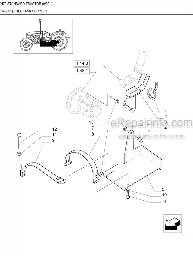 Photo 8 - New Holland TN70 Standard Master Illustrated Parts List Manual Book Tractor