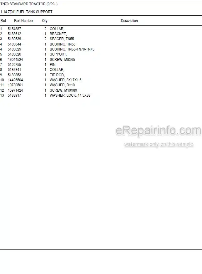 Photo 5 - New Holland TN70 Standard Master Illustrated Parts List Manual Book Tractor