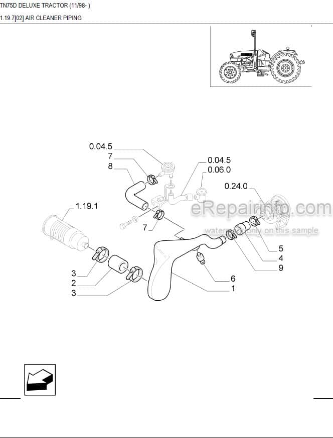 Photo 6 - New Holland TN75D Deluxe Master Illustrated Parts List Manual Book Tractor