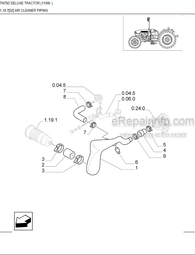 Photo 7 - New Holland TN75 Standard Master Illustrated Parts List Manual Book Tractor