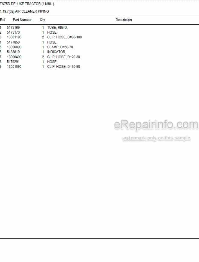 Photo 5 - New Holland TN75D Deluxe Master Illustrated Parts List Manual Book Tractor