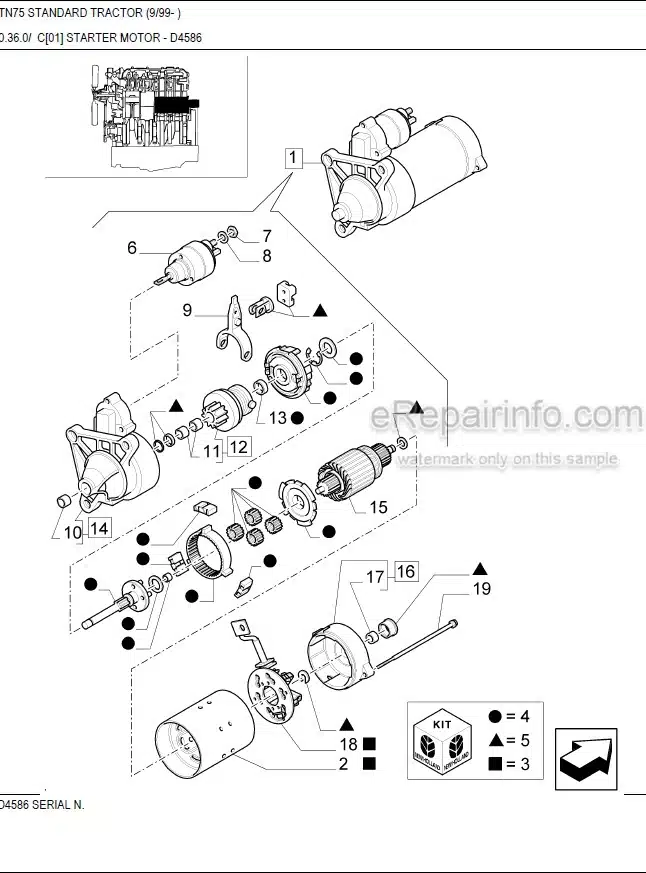 Photo 4 - New Holland TN75 Standard Master Illustrated Parts List Manual Book Tractor