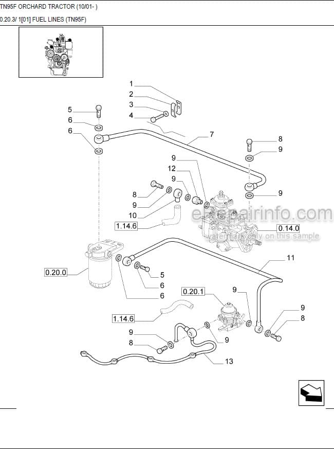 Photo 1 - New Holland TN95F Master Illustrated Parts List Manual Book Orchard Tractor