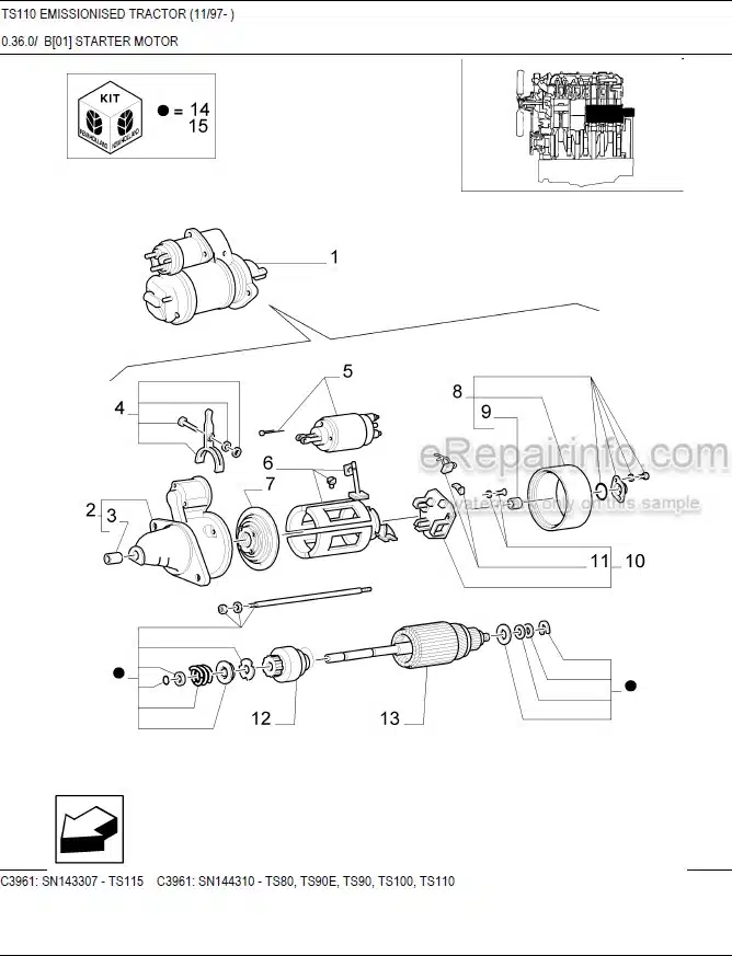Photo 7 - New Holland TS100 Master Illustrated Parts List Manual Book Emissionised Tractor