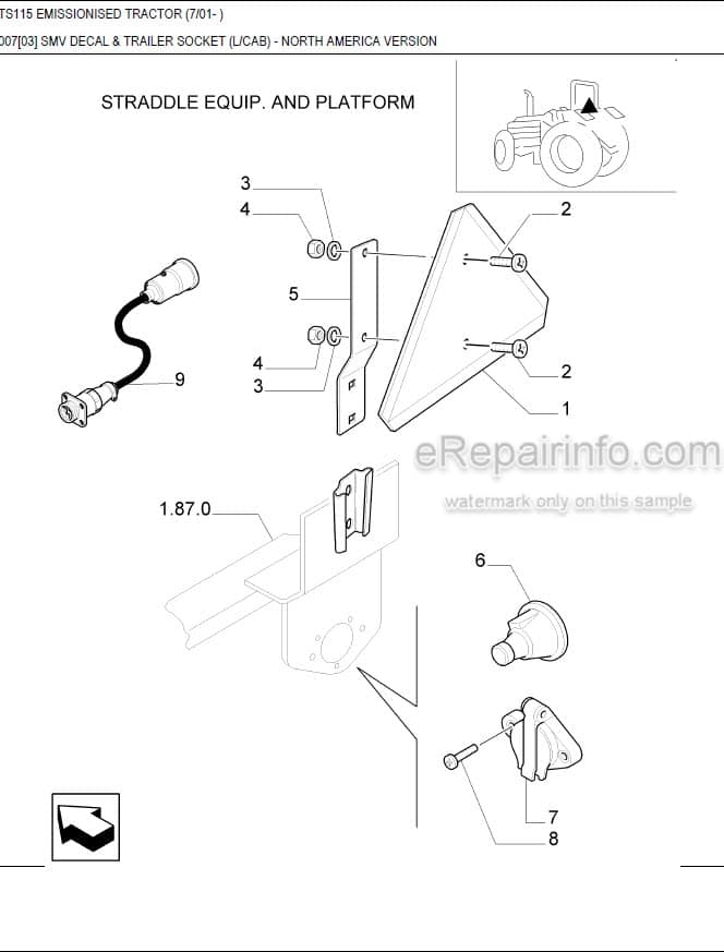 Photo 7 - New Holland TS110 Master Illustrated Parts List Manual Book Emissionised Tractor