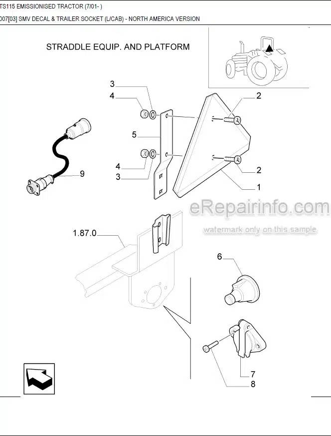 Photo 6 - New Holland TS90 Master Illustrated Parts List Manual Book Emissionised Tractor