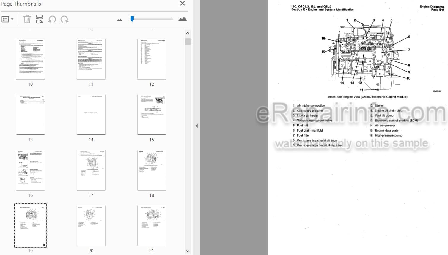 Photo 3 - Cummins ISC ISCE QSC8.3 ISL QSL9 Troubleshooting And Repair Manual Engine 4021418-00