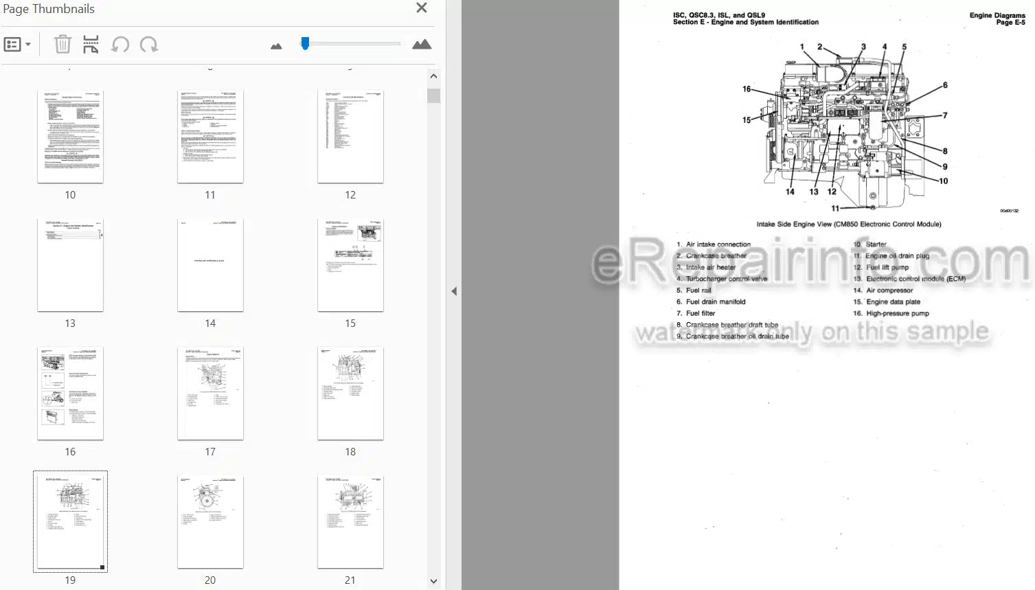 Photo 3 - Cummins ISC ISCE QSC8.3 ISL QSL9 Troubleshooting And Repair Manual Engine 4021418-00