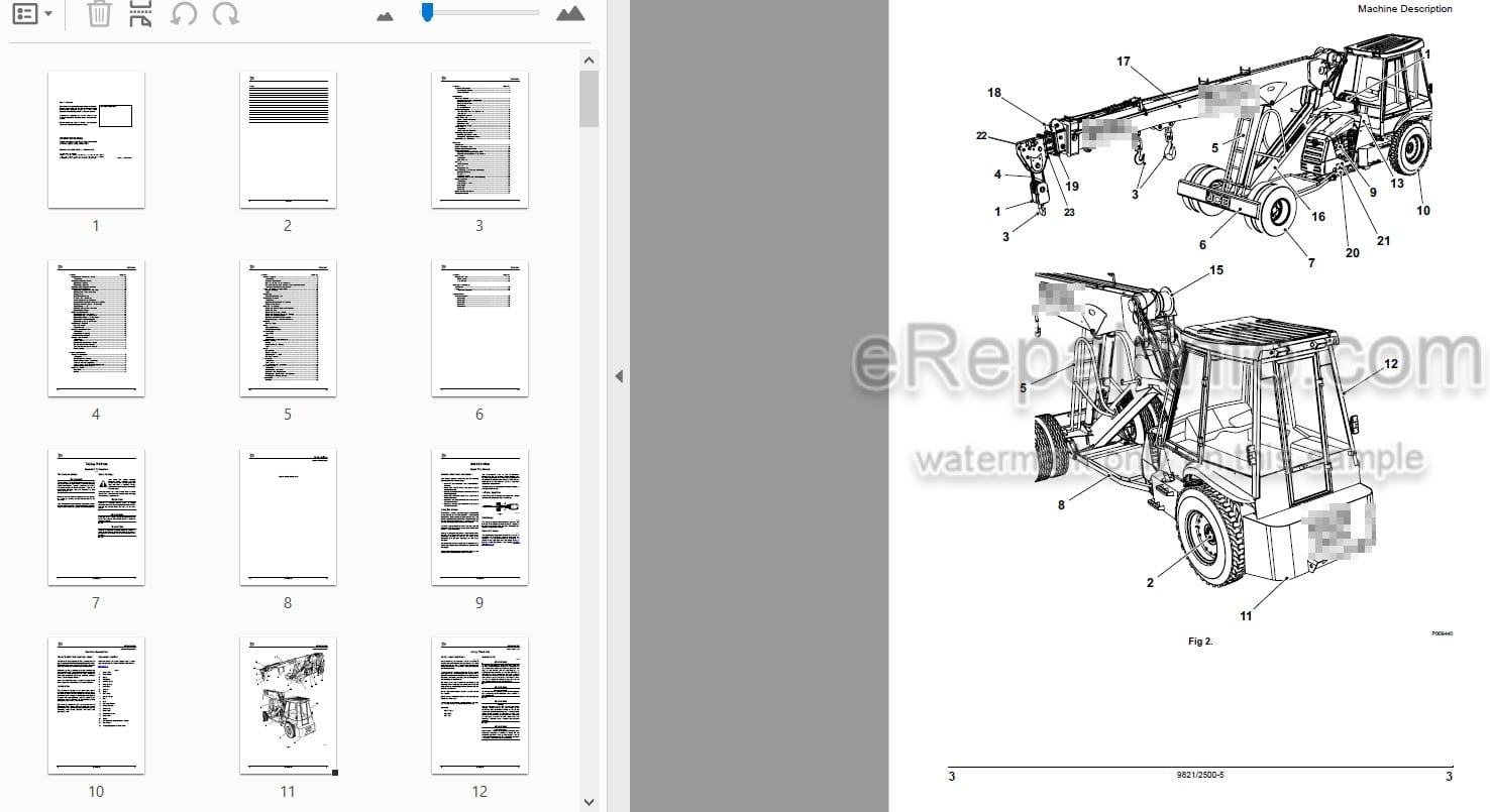 Photo 3 - JCB 1202 1253 1553 1554 Operators Manual Liftall 9821-2500