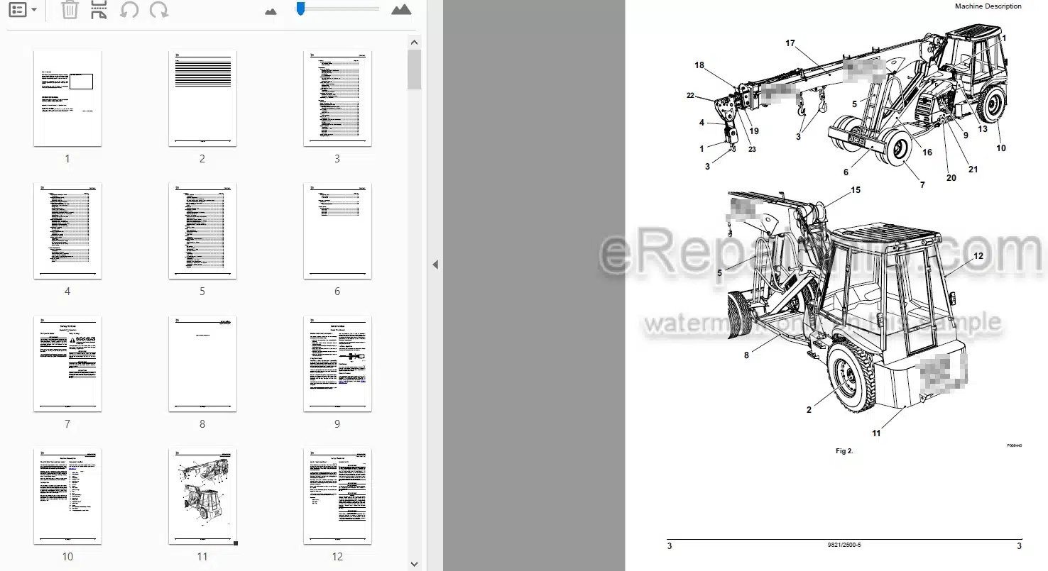 Photo 3 - JCB 1202 1253 1553 1554 Operators Manual Liftall 9821-2500