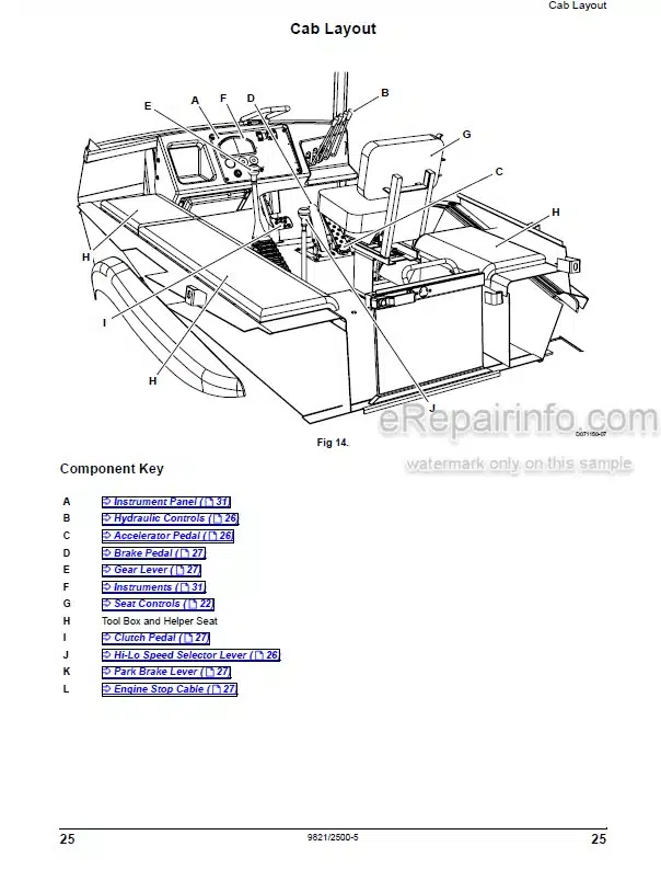 Photo 5 - JCB 1202 1253 1553 1554 Operators Manual Liftall 9821-2500
