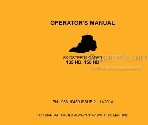Photo 4 - JCB 135HD 155HD Operators Manual Skid Steer Loader 9831-0450