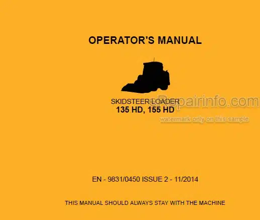 Photo 4 - JCB 135HD 155HD Operators Manual Skid Steer Loader 9831-0450