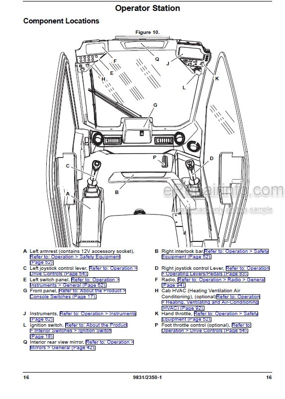 Photo 5 - JCB 135 155 175 190 205 Operators Manual Skid Steer Loader 9831-2350