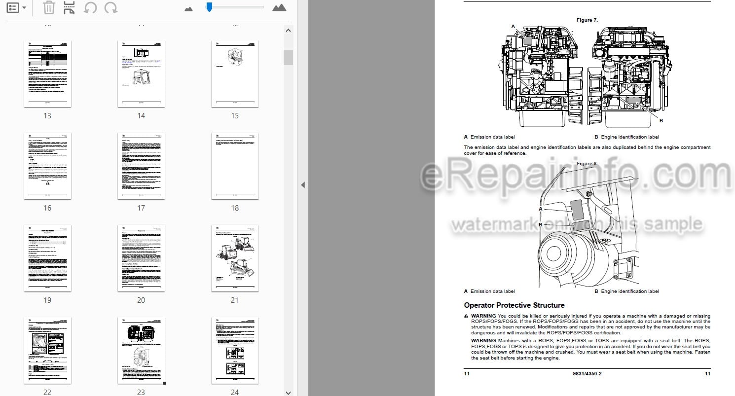 Photo 3 - JCB 135 150T 155 175 190T 205T 210 215 Operators Manual Skid Steer Loader 9831-4350