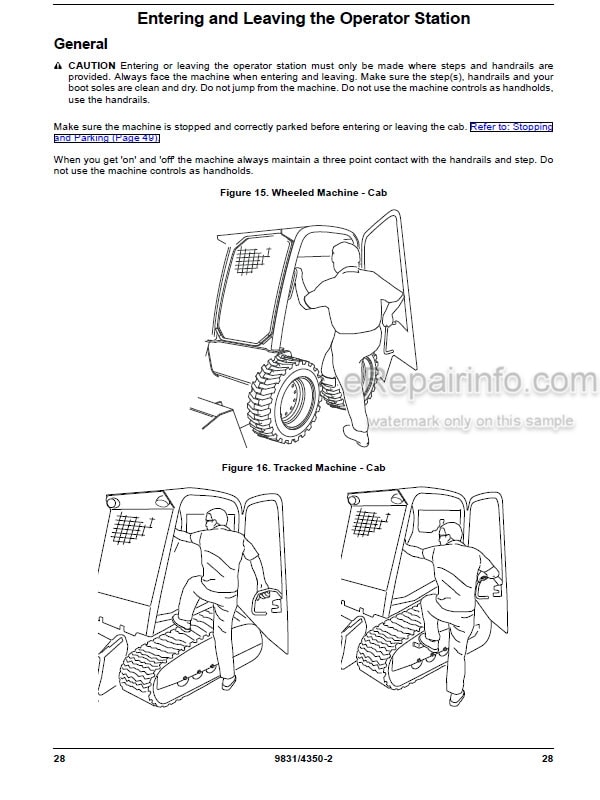 Photo 2 - JCB 135 150T 155 175 190T 205T 210 215 Operators Manual Skid Steer Loader 9831-4350