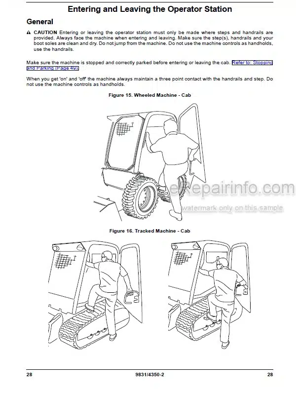 Photo 10 - JCB 135 150T 155 175 190T 205T 210 215 Operators Manual Skid Steer Loader 9831-4350