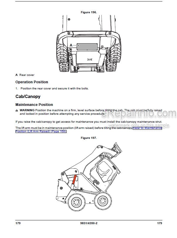 Photo 5 - JCB 135 150T 155 175 190T 205T 210 215 Operators Manual Skid Steer Loader 9831-4350