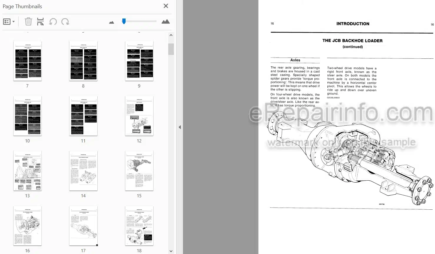 Photo 4 - JCB 1400B CM 1400B SS 3CX 1550B 4CN 1700B Operators Manual Backhoe Loader