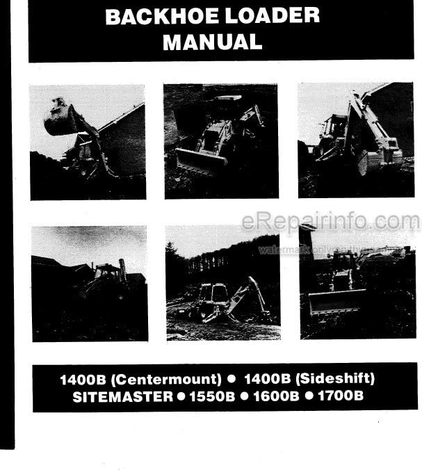 Photo 5 - JCB 1400B 1550B 1600B 1700B Centermount Sideshift Operators Manual Backhoe Loader 9801-4494