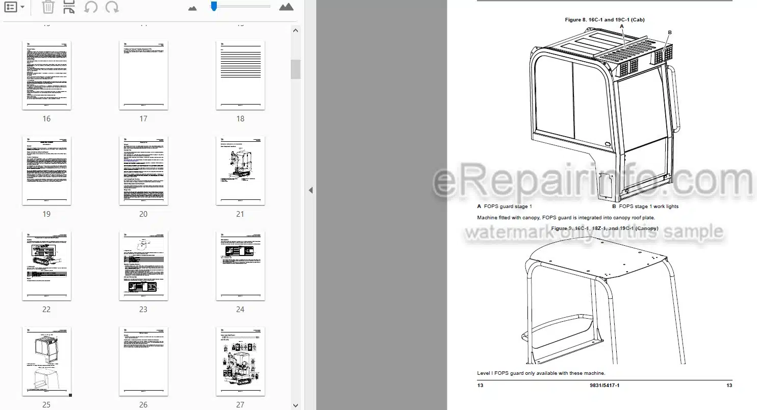 Photo 4 - JCB 16C-1 18Z-1 Operators Manual Compact Excavator 9831-5417
