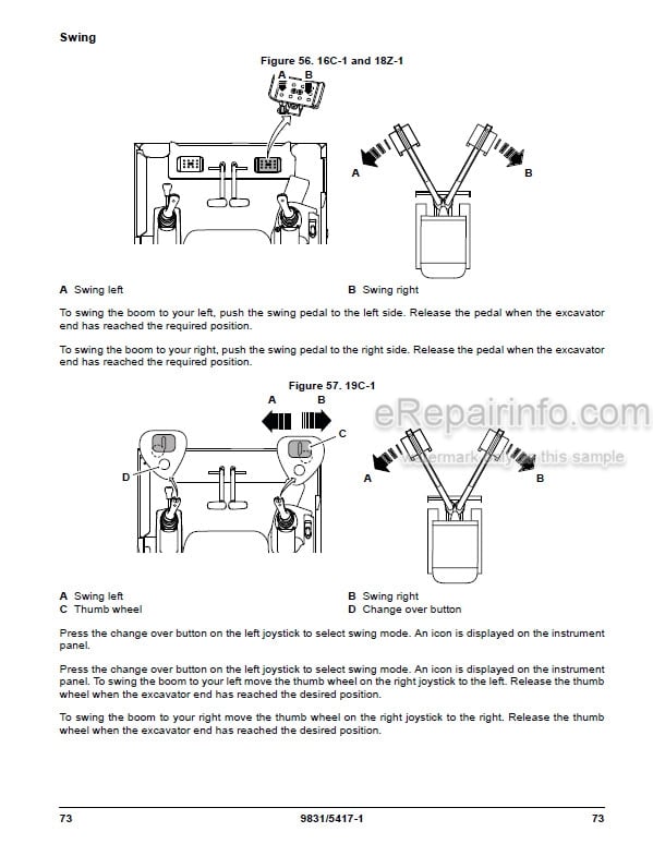 Photo 3 - JCB 16C-1 18Z-1 Operators Manual Compact Excavator 9831-5417