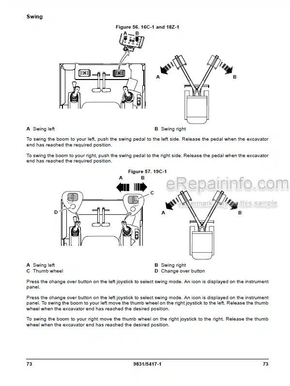 Photo 3 - JCB 16C-1 18Z-1 Operators Manual Compact Excavator 9831-5417