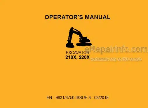 Photo 4 - JCB 210X 220X Operators Manual Excavator 9831-3750