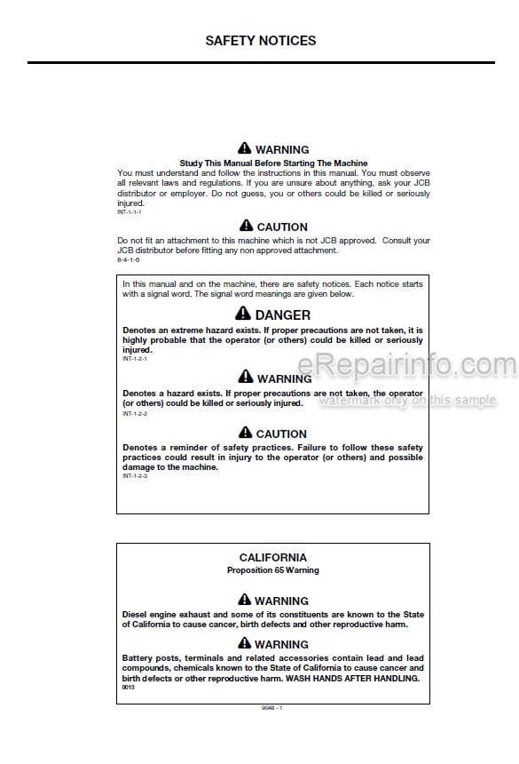 Photo 4 - JCB 214 215 215E 217 Operators Manual Backhoe Loader 9848