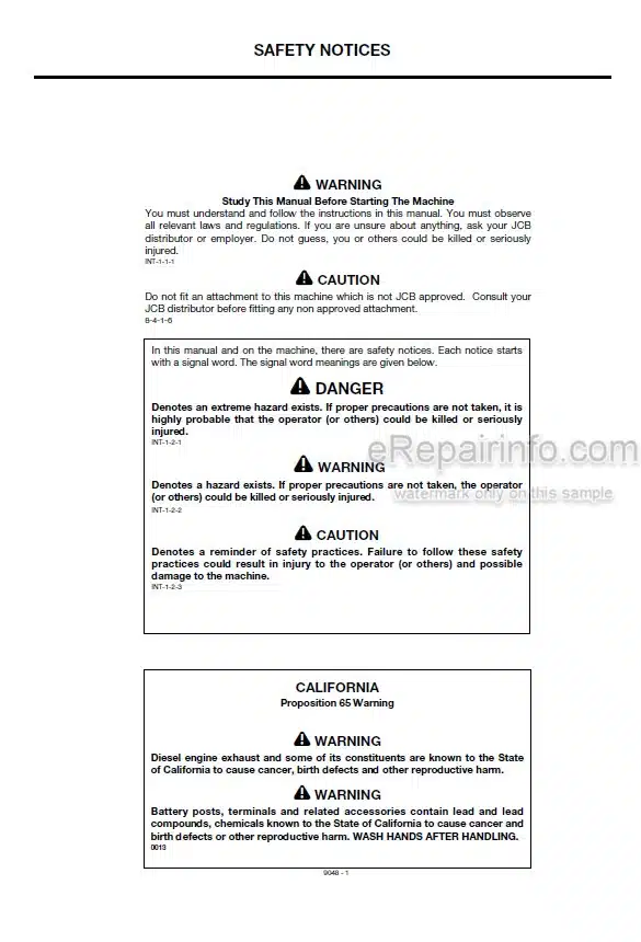 Photo 4 - JCB 214 215 215E 217 Operators Manual Backhoe Loader 9848