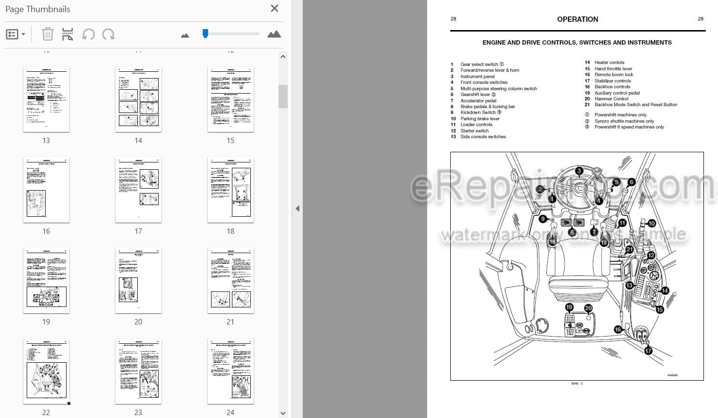 Photo 3 - JCB 214 215 215E 217 Operators Manual Backhoe Loader 9848