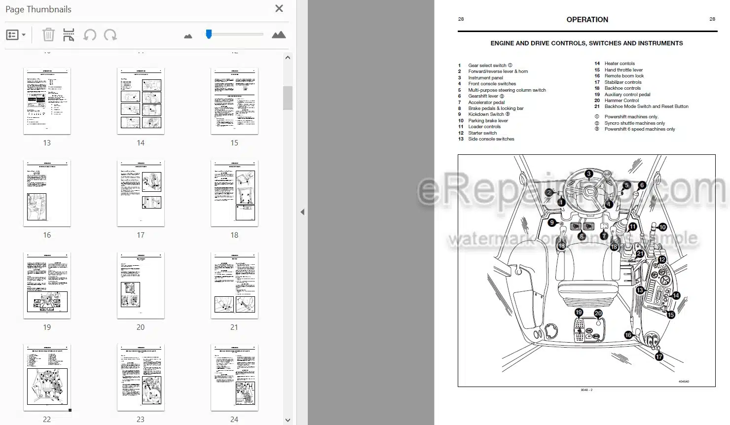 Photo 3 - JCB 214 215 215E 217 Operators Manual Backhoe Loader 9848