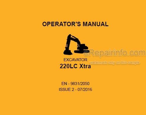 Photo 4 - JCB 220LC Xtra Operators Manual Excavator 8931-2050