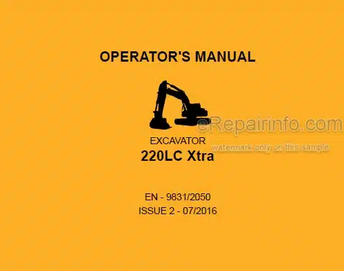Photo 4 - JCB 220LC Xtra Operators Manual Excavator 8931-2050
